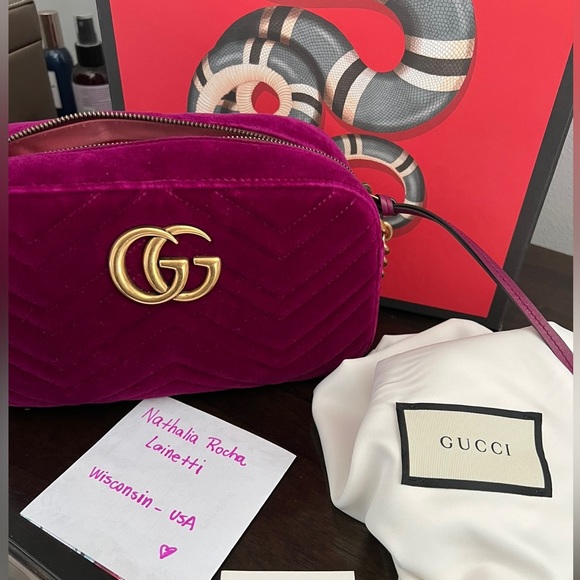 Velvet pink Gucci bag - Picture 2 of 2